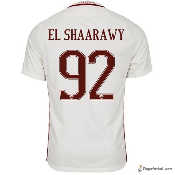 Camiseta As Roma Replica Segunda Ropa El Shaarawy 2016/17 Blanco